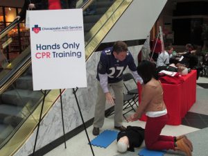 Chesapeake AED Services demonstrated Hands Only CPR at Macy’s of Towson Town Center Mall