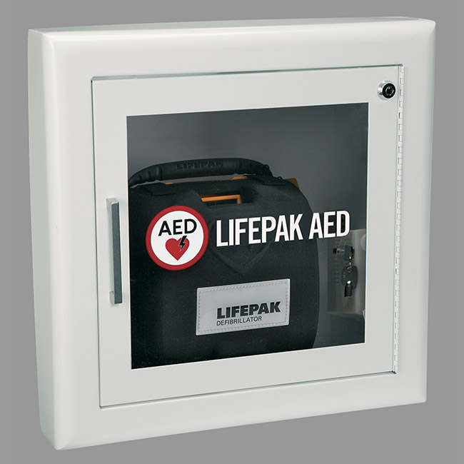 PHYSIO CONTROL AED WALL CABINET-WHITE FULLY RECESSED